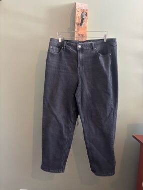 Addition Elle / Black High-Rise Straight Jeans